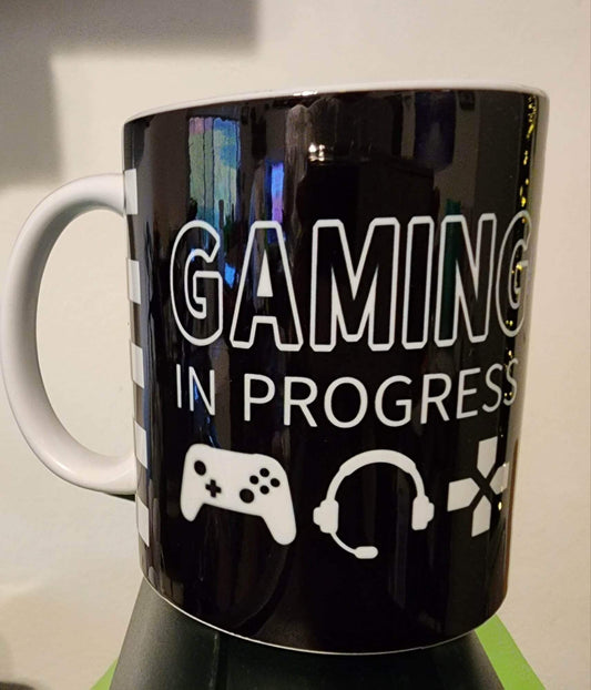 Cool personalized Gaming in progress 12oz Coffee, hot chocolate, or tea Mug.
