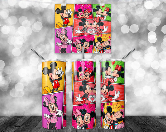 Cute Mickey and Mini Valentines Day Tumbler