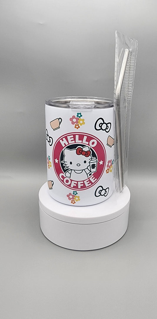 Hello Coffee super Cute Hello Kitty 10oz Coffee/Tea Stainless steel tumbler.