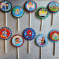 12pc cartoon theme of your choice Cupcake Toppers. Birthday party cartoon cupcake toppers. Popular birthday theme cupcake toppers.